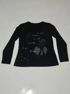 Kaos Tangan Panjang Wanita merk Minimal Bahan Spandex Elastik Black