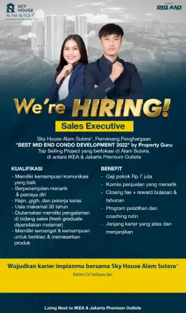 Lowongan Kerja Sales Properti Sky House Alam Sutera