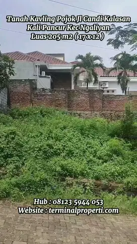 Dibawah NJOP Tanah  Pojok  SHM  Jl Kalasan Kalipancur Ngaliyan