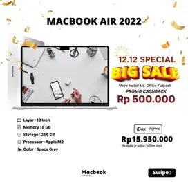 New Macbook Air 2022 Ram 8/256 GB Apple M2