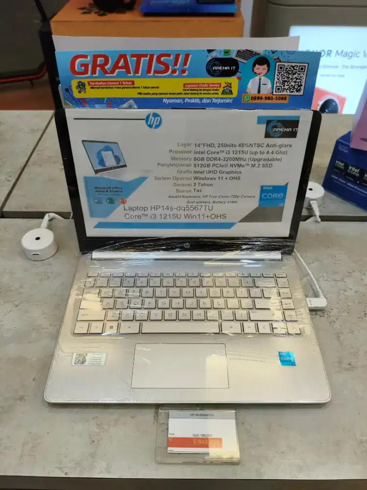 [Bisa Cicilan] Laptop HP 14S-DQ5567TU, Gratis Hingga 2x Cicilan