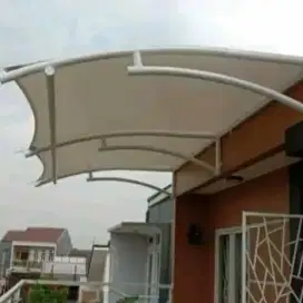 Kanooi atap kain membrane rangka besi pipa