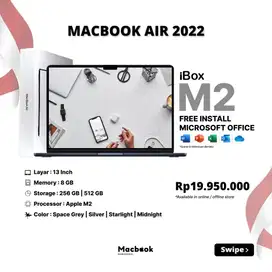 New Macbook Air 2022 RAM 8/256 GB Apple M2