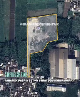 Dijual Lahan Luas Harga Murah Ex pabrik Beton di Sumberpasir Pakis