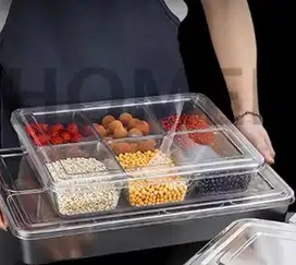 Tempat Bumbu Seasoning Topping Saus Sekat Kaca Plastik