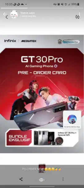 PO INFINIX GT 30 PRO