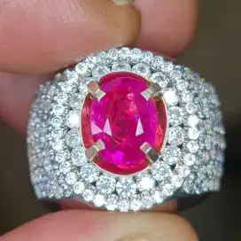 Ruby Burma Silver Microsetting