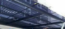 Kanopi atap solartuf gelombang rangka besi holo galvanis