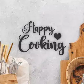 Hiasan dinding dapur happy cooking