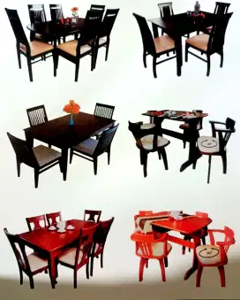Meja Makan Kayu Jati 4 Kursi