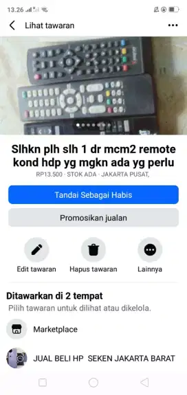Slhkn plh Slh 1 dr mcm2 remote tv kond hdp hrg murah sj cpt dpt yah