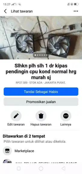 Slhkn plh slh 1 dr kipas pendingin cpu kond normal murah sj copy