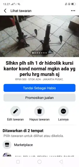 Slhkn lh slh 1 dr hidrolik kursi kantor berkualitas kond normal murah