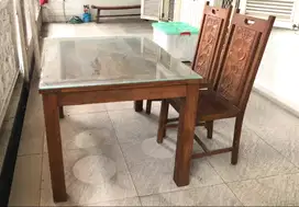 Meja Makan Jati Ukir Daun 4 Kursi Jati Meja Makan Ukir Daun