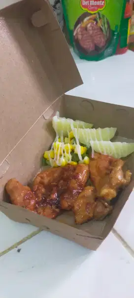 Steak ayam, saus BBQ