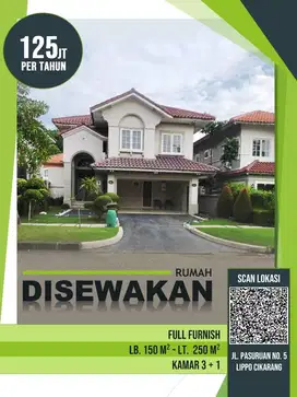 DISEWAKAN RUMAH FULL FURNISH