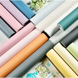 Sticker dinding dekorasi Wallsticker polos linen