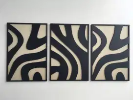 Hiasan dinding abstract set isi 3