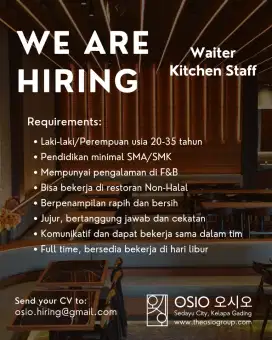 Waiter dan Kitchen staff
