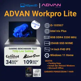 Laptop ADVAN WorkPro Lite 1701 Grey i5-1035G7 8/256 SSD Kondisi A