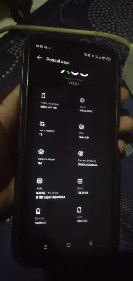 Infinix hot 30i ram 8+8gb internal 128gb