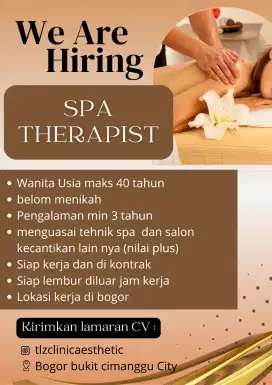 Loker Salon Terapis ,Capster,Hairstylist
