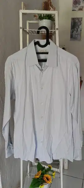 Kemeja pria Putih biru Size L