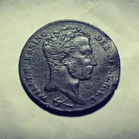 LANGKA 1840 WILLEM 1 GULDEN BELANDA KOLEKSI KUNO HITAM