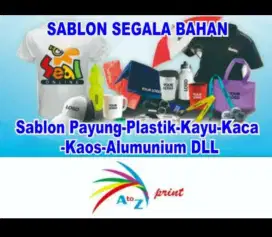 Jasa Sablon segala Bahan payung-kayu-plastik-kain