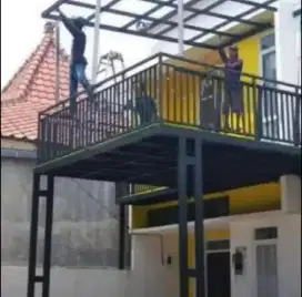 Kanopi balkon rangka holo4x8