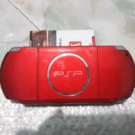 Di jual psp slim merah normal mc 16gb+casan