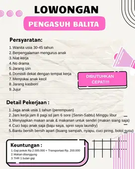 Pengasuh Balita 1 Tahun