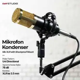 Mikrofon Kondenser XLR Condenser Mic Cardioid Studio - BM-800
