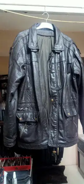 Jaket kulit import original XL mulus