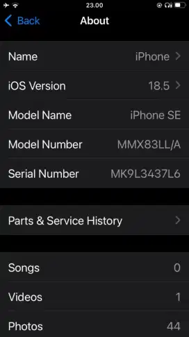 iphone SE generasi 3 midnight Black