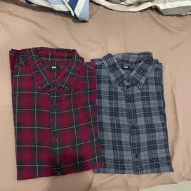 Bundling flannel uniqlo size L (preloved)