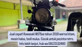 Retro Kawasaki W175se tahun 2018