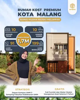 Kost Premium Kota Malang hanya 500 meter depan UMM