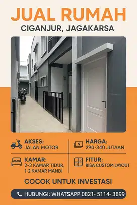 Jual Rumah 2 lantai super murah di Jagakarsa Jaksel SHM Bebas banjir