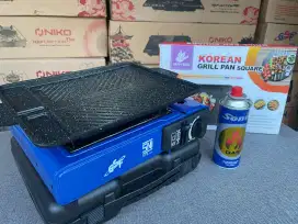 Paket kompor portabel  + korean gril + gas kaleng
