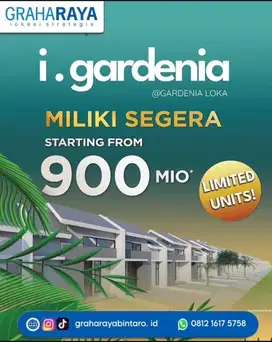 i Gardenia Rumah 900jtan  Dp 0% Lokasi Premium Graha Raya