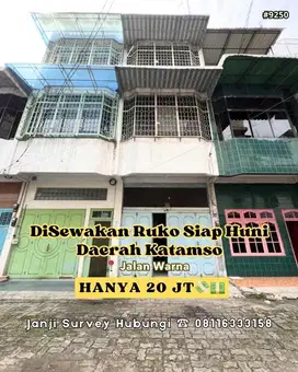 Disewakan Ruko Siap Huni di Daerah Katamso Medan