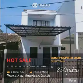 Dijual Rumah 2 lantai Brand New Desain American Classic