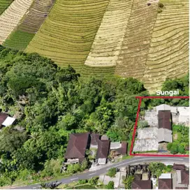Di jual tanah zona kuning view sawah dan sungai dekat pantai