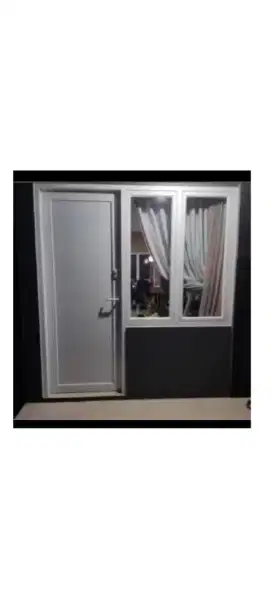 Kusen pintu gandeng jendela, bisa custom model dan ukuran.