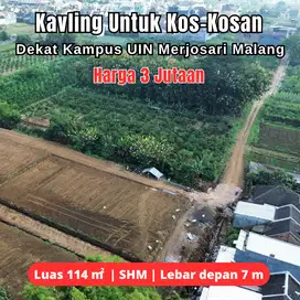 Tanah Murah di Dekat UIN Merjosari Malang Cocok Investasi