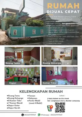 Jual Cepat Rumah 3 Lantai