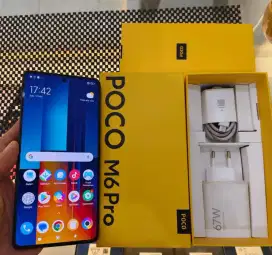 Poco m6 pro 8/256gb fullset layar retak tipis
