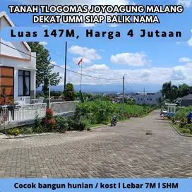 Tanah Dekat UB di Tlogomas Malang Cocok Bangun Kost