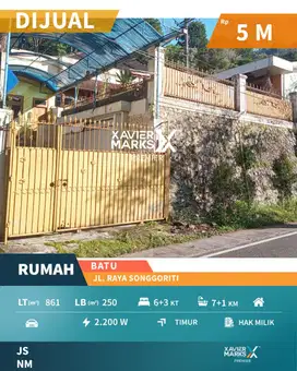 Dijual Rumah Bangunan Luas Eks Villa di Songgoriti Kota Batu